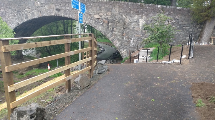 After image of the path by the riverside at Kinloch Rannoch. 