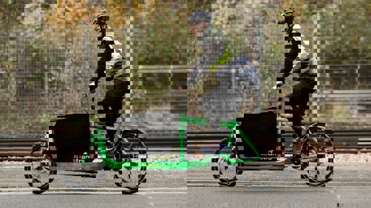 Man on a cargo bike