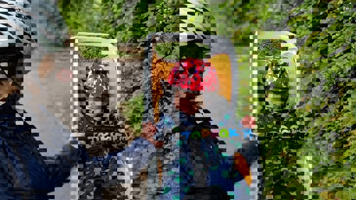 Sara Ladkani Knowles and her child on the bristol to bath railway path