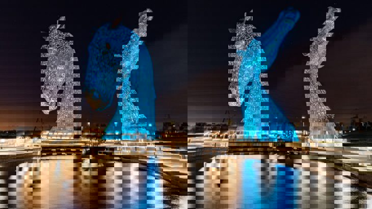 The kelpie statues on Route 76