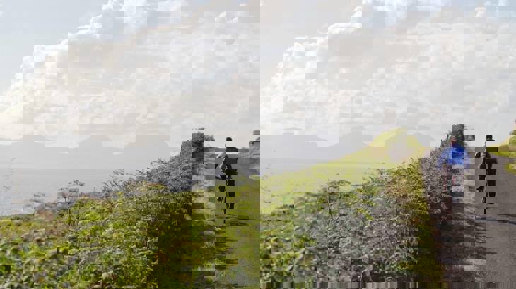 Cyclist on the Caledonia Way