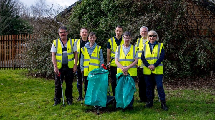 Volunteer litter picking group