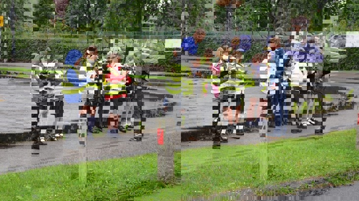 Children Doing Big Street Survey At Our Lady Queen Of Martyrs