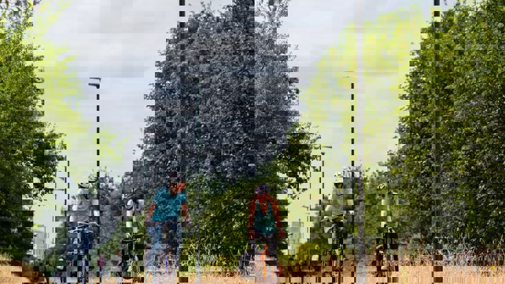 people on bikes greenway