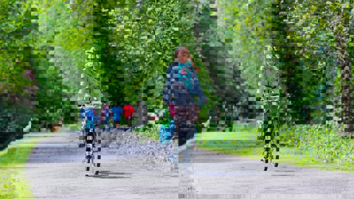 woman on bike traffic-free