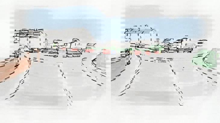 Graphic design illustration of the new Tyneside cycle route