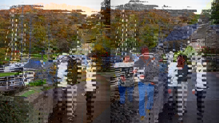 Adult walkers at Crinan, NCN 78, The Caledonia Way