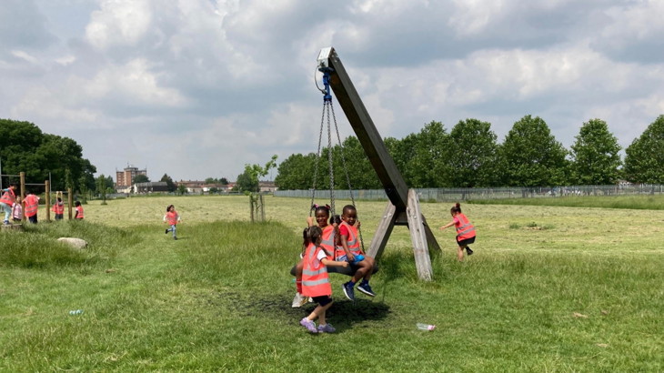 children playing in park