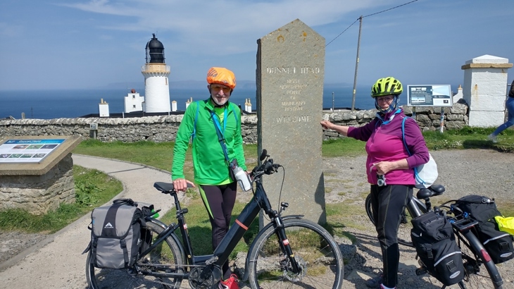 Linda and Tony Dobbs at Dunnet Head