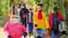 PfE Report, Adults, animals, children walking along the National Cycle Network