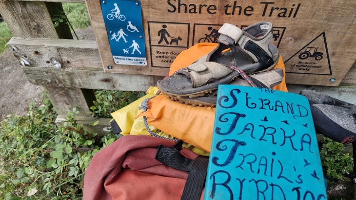 A visitor bird log book along the Tarka Trail.